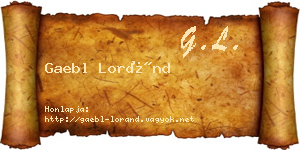 Gaebl Loránd névjegykártya